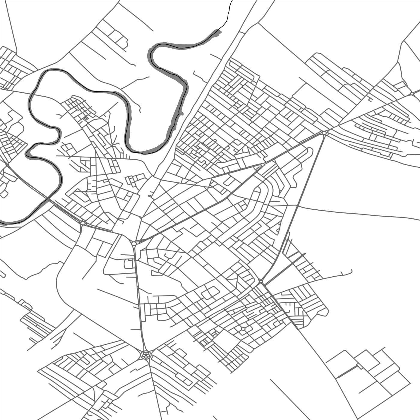 ROAD MAP OF JENDOUBA, TUNISIA BY MAPBAKES