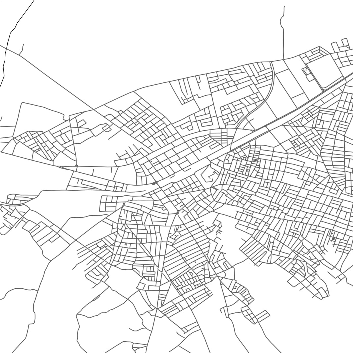 ROAD MAP OF KASSERINE, TUNISIA BY MAPBAKES