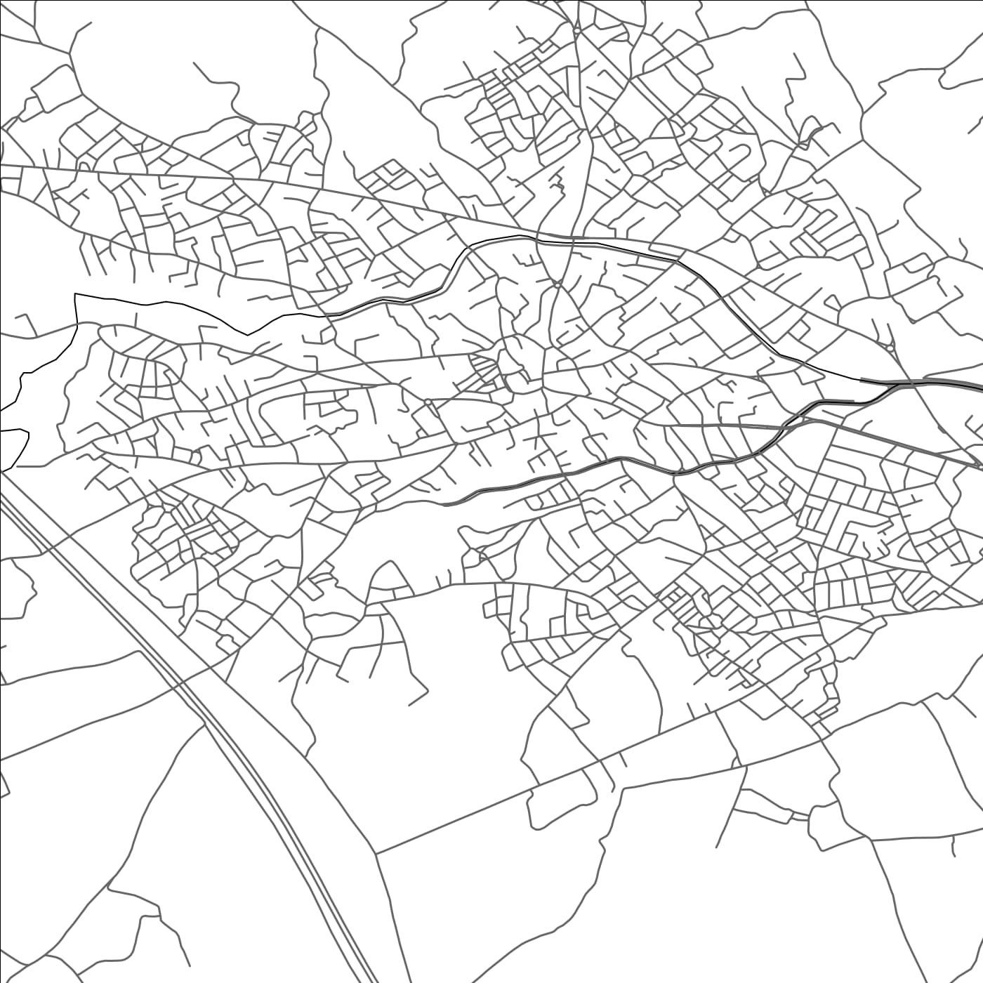 ROAD MAP OF KELAA KEBIRA, TUNISIA BY MAPBAKES