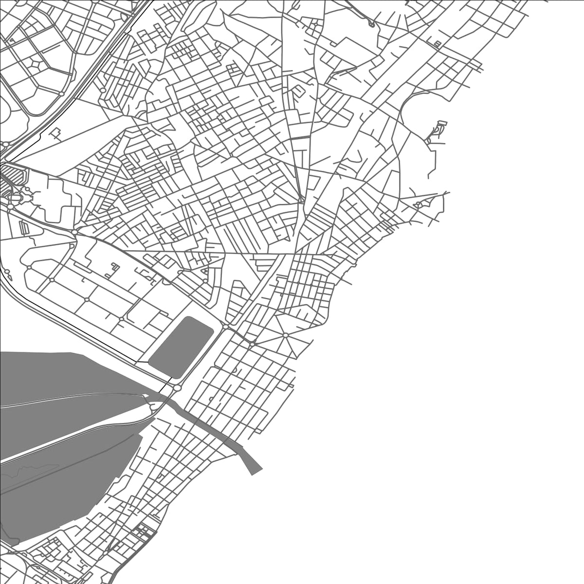 ROAD MAP OF LE KRAM, TUNISIA BY MAPBAKES