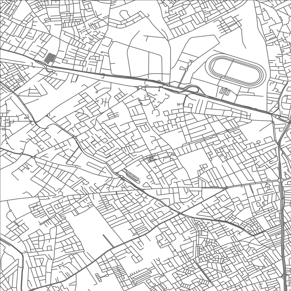 ROAD MAP OF MANOUBA, TUNISIA BY MAPBAKES