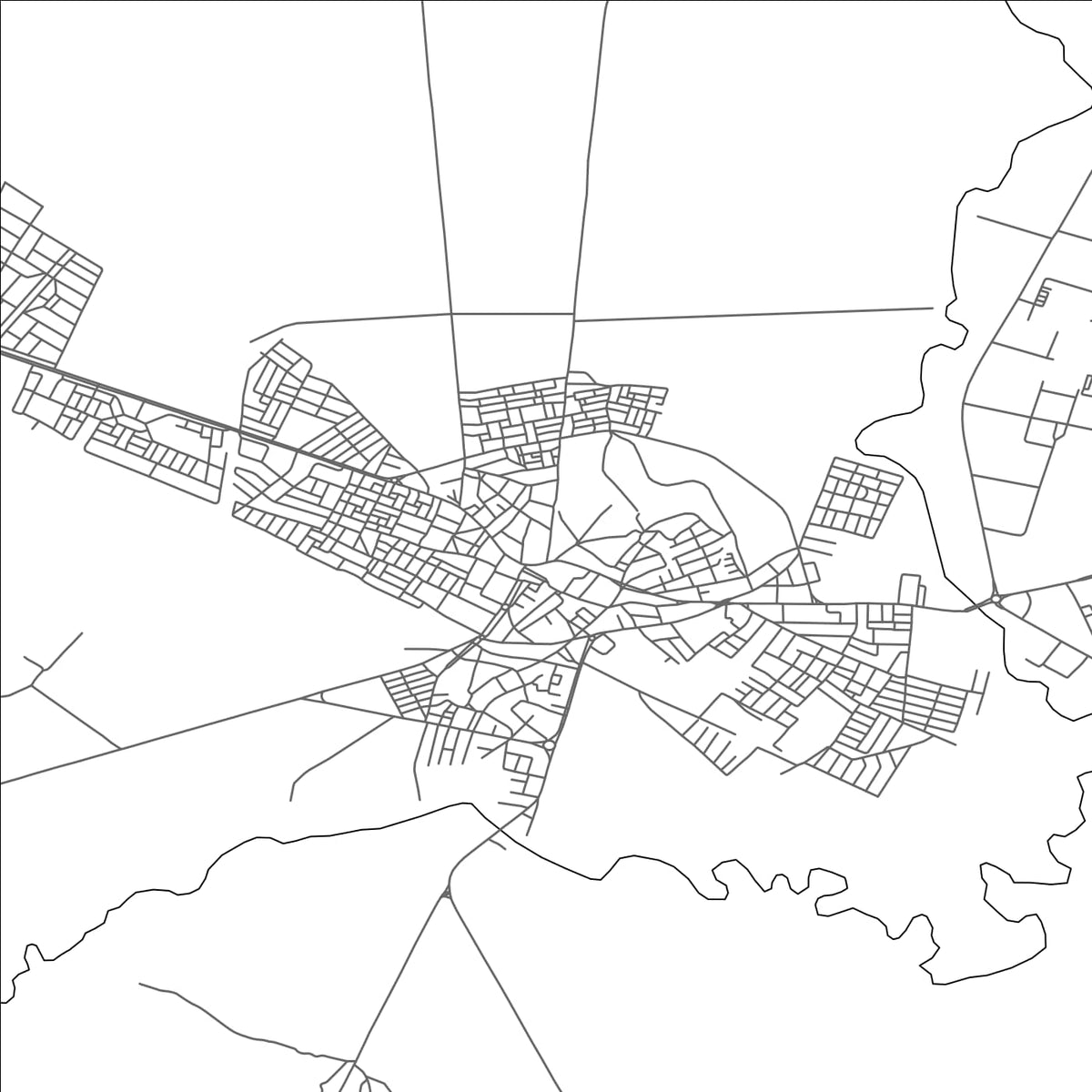 ROAD MAP OF MATEUR, TUNISIA BY MAPBAKES