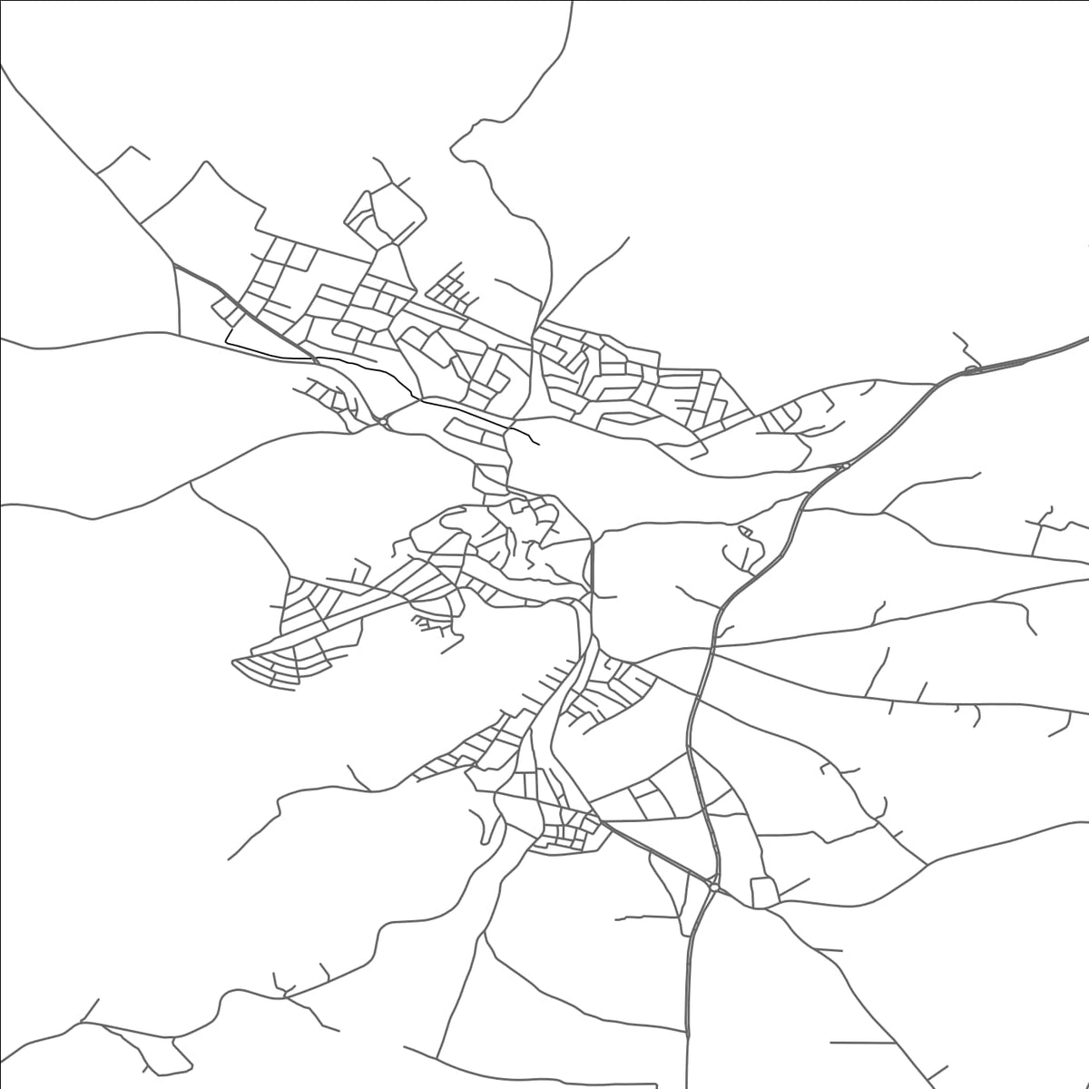 ROAD MAP OF TABURSUQ, TUNISIA BY MAPBAKES