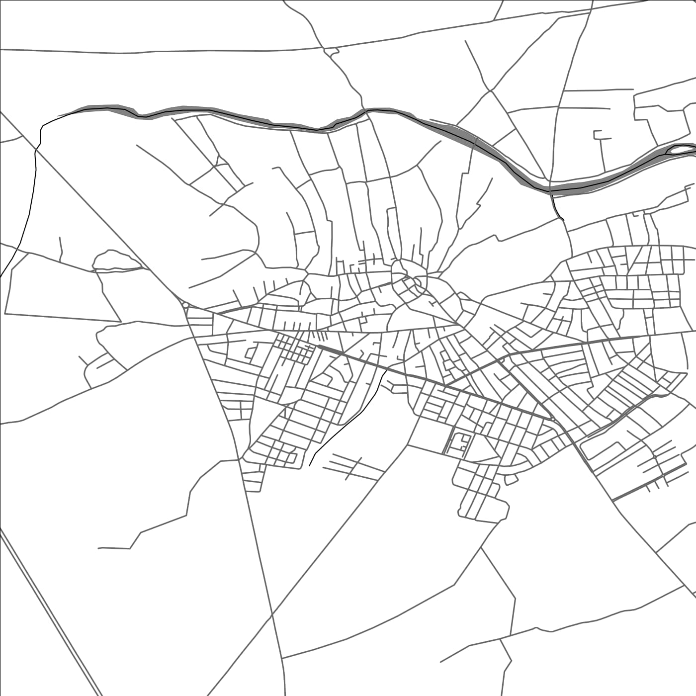 ROAD MAP OF WADHRAF, TUNISIA BY MAPBAKES