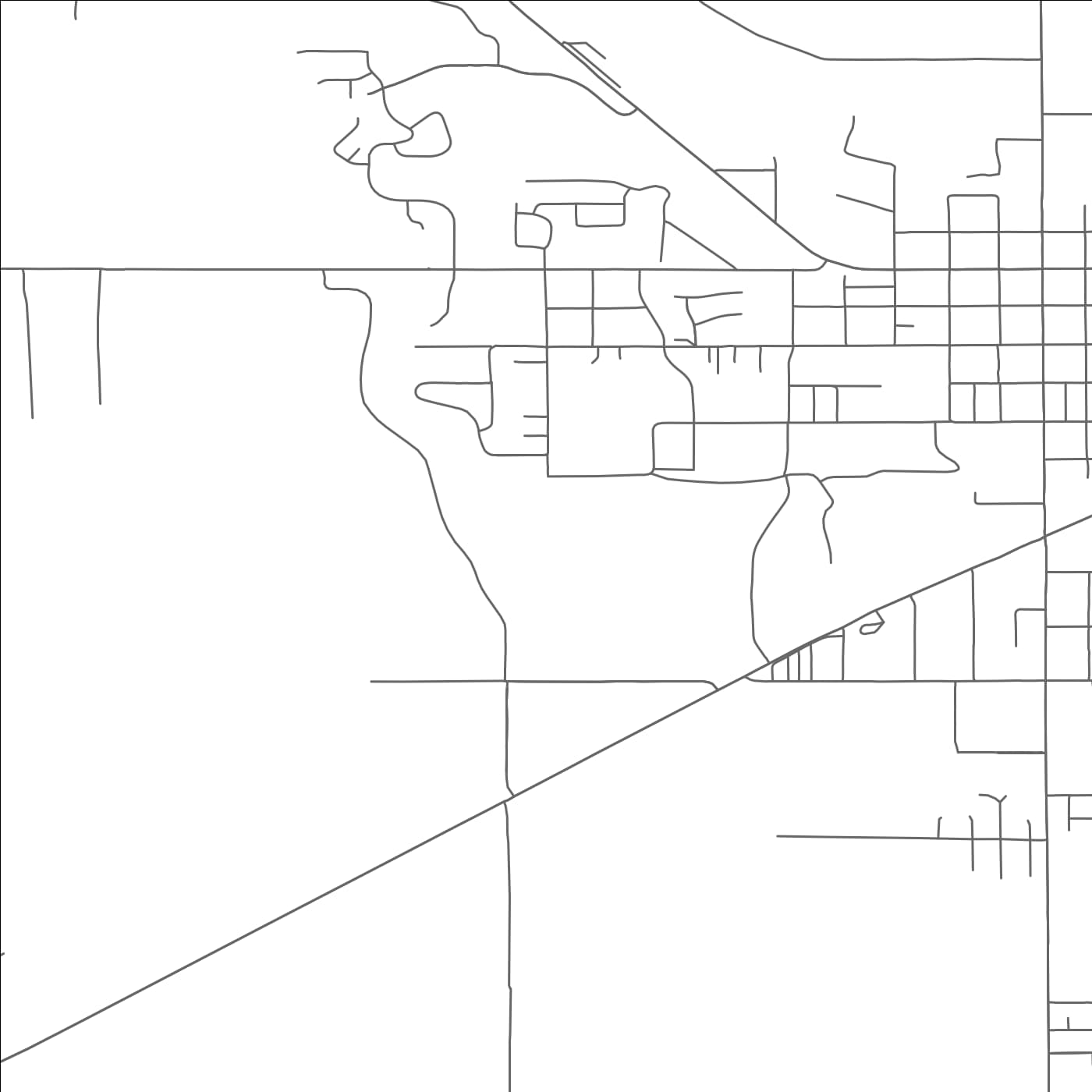 ROAD MAP OF ROOSEVELT, UTAH BY MAPBAKES