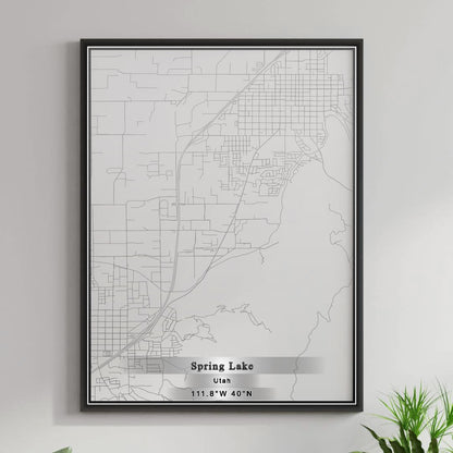 ROAD MAP OF SPRING LAKE, UTAH BY MAPBAKES