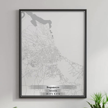 ROAD MAP OF BAGAMOYO, TANZANIA BY MAPBAKES