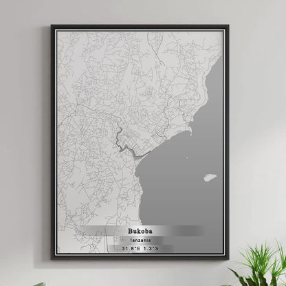 ROAD MAP OF BUKOBA, TANZANIA BY MAPBAKES