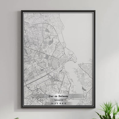 ROAD MAP OF DAR ES SALAAM, TANZANIA BY MAPBAKES