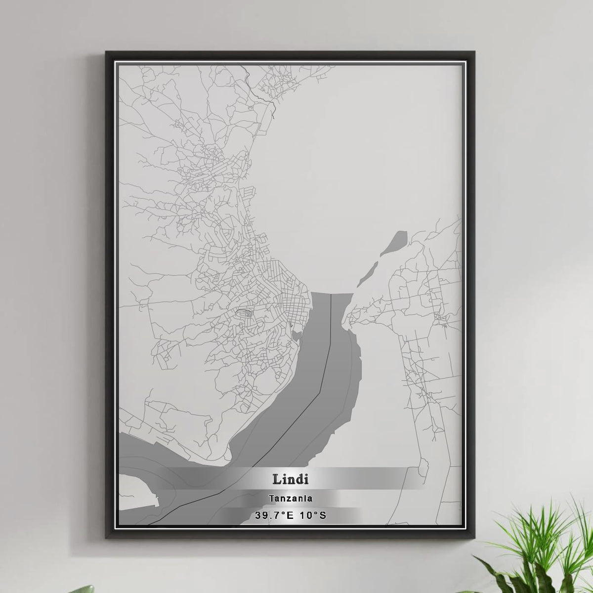 ROAD MAP OF LINDI, TANZANIA BY MAPBAKES
