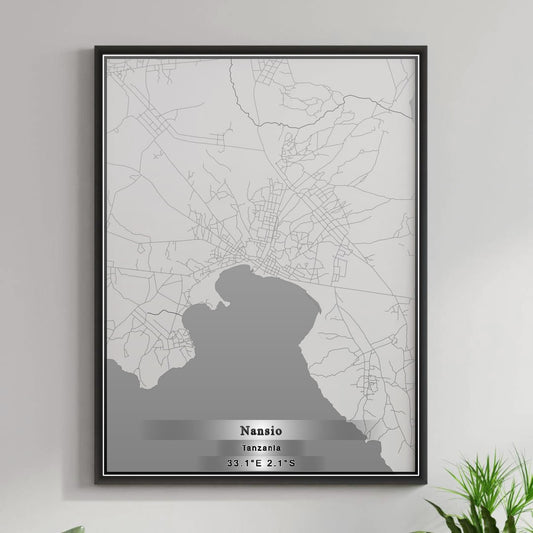 ROAD MAP OF NANSIO, TANZANIA BY MAPBAKES