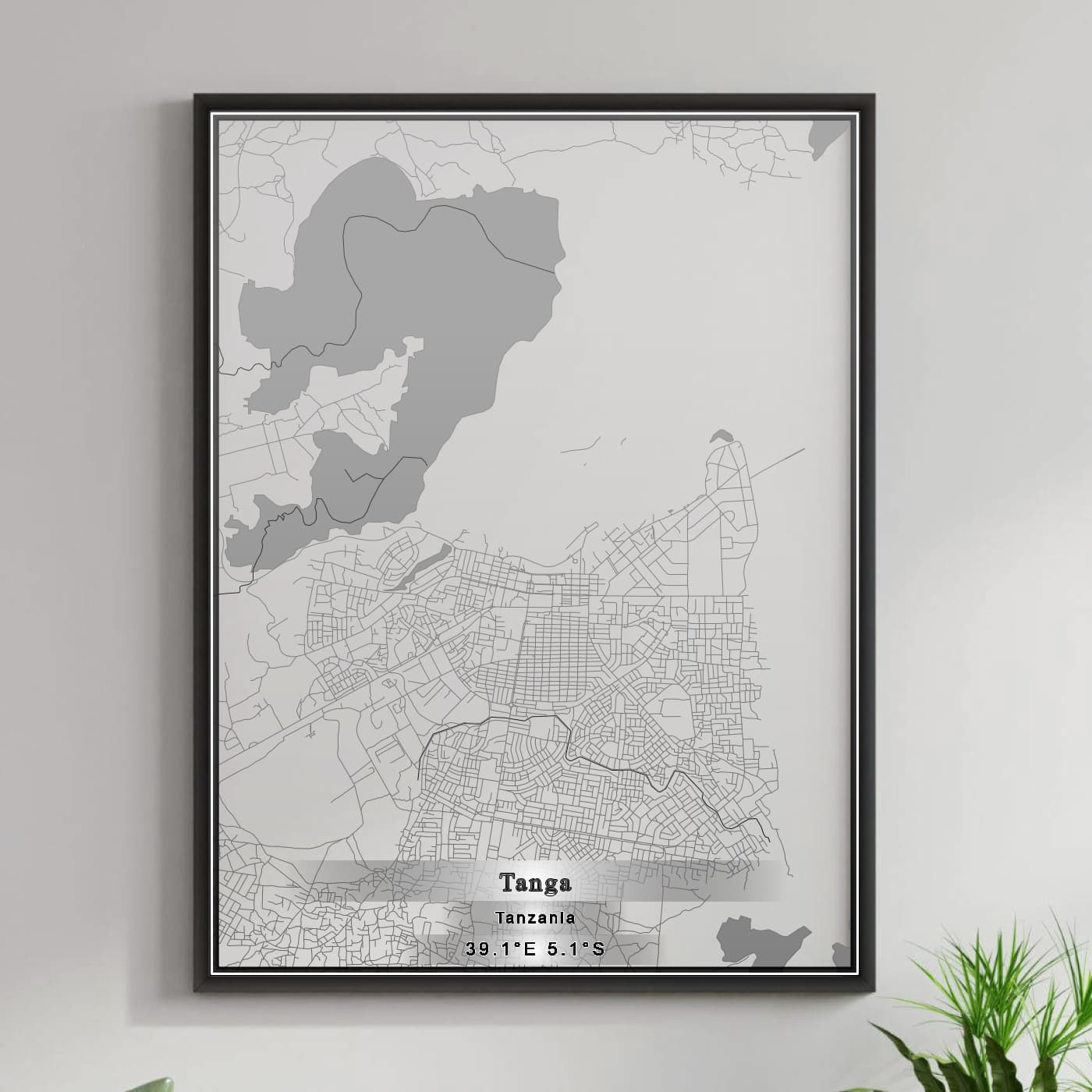 ROAD MAP OF TANGA, TANZANIA BY MAPBAKES