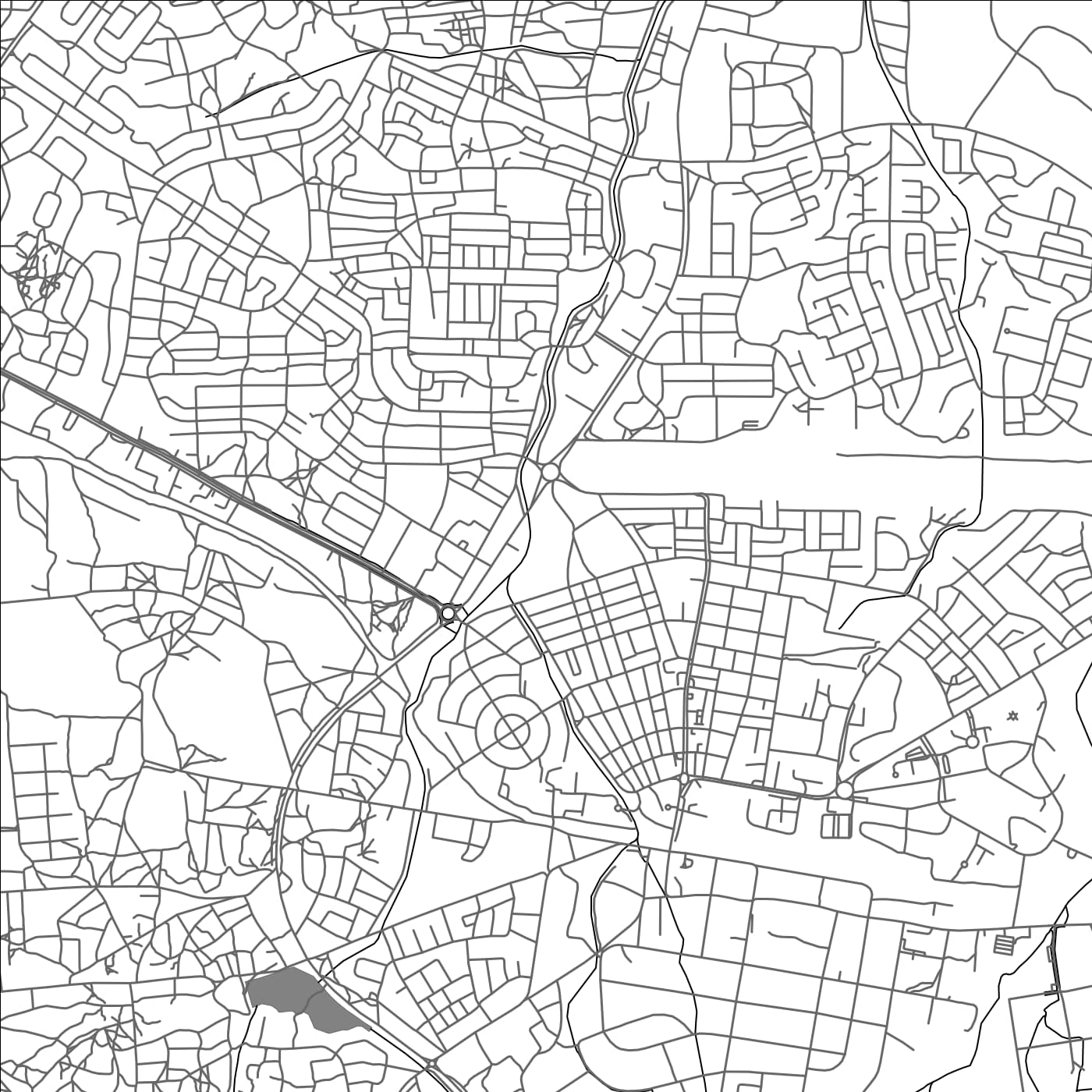 ROAD MAP OF DODOMA, TANZANIA BY MAPBAKES