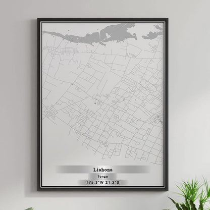 ROAD MAP OF LIAHONA, TONGA BY MAPBAKES