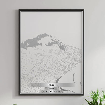 ROAD MAP OF PUKE, TONGA BY MAPBAKES