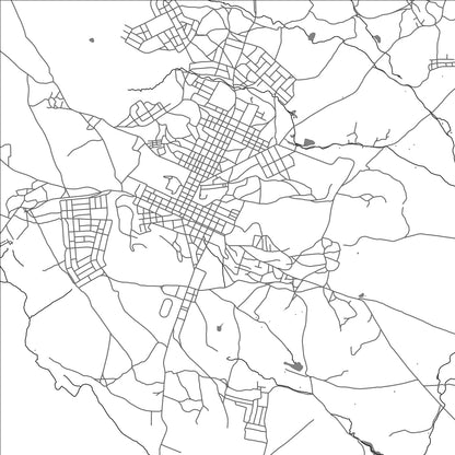 ROAD MAP OF MENDEFERA, ERITREA BY MAPBAKES