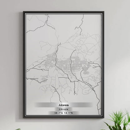 ROAD MAP OF AKSUM, ETHIOPIA BY MAPBAKES