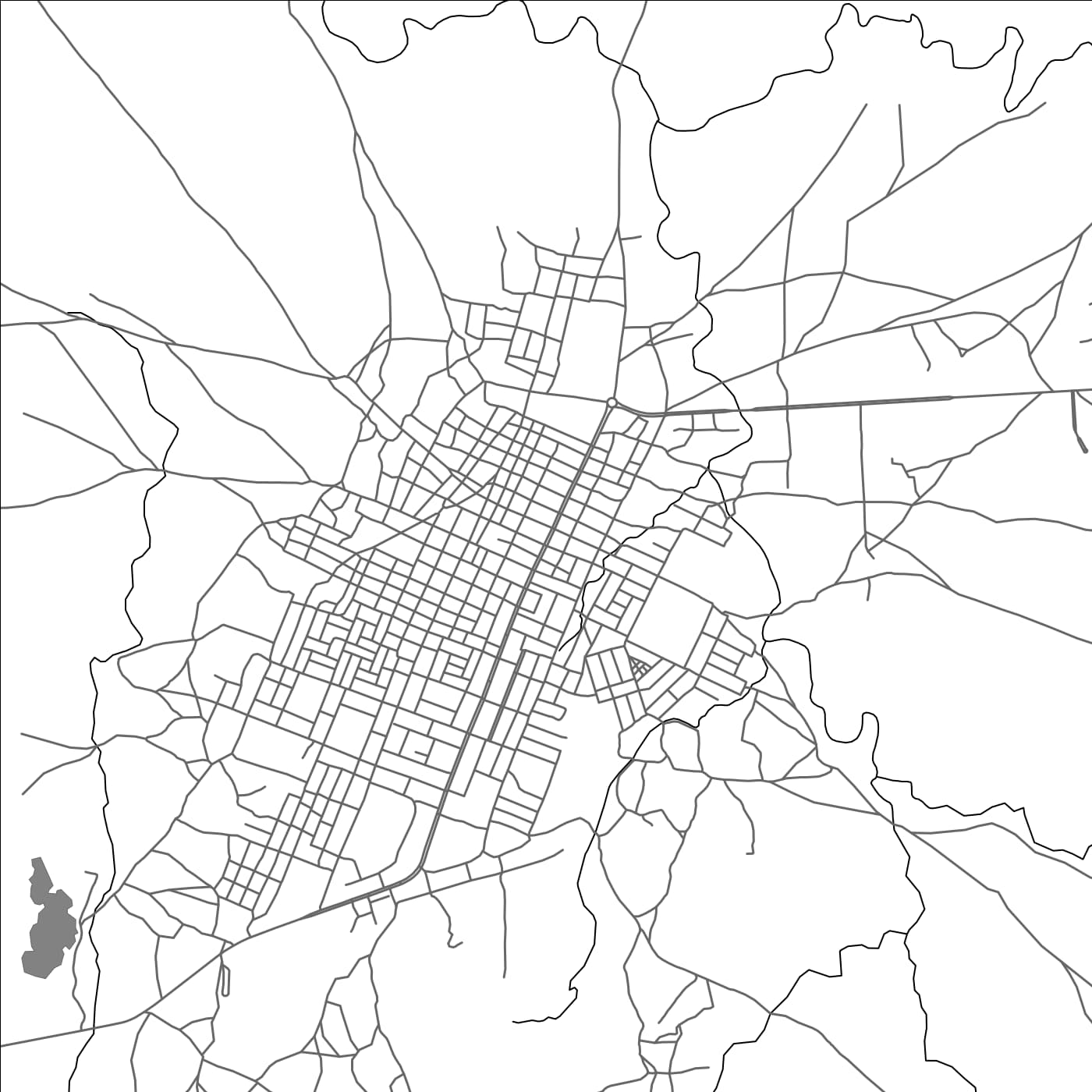 ROAD MAP OF CHERARO, ETHIOPIA BY MAPBAKES