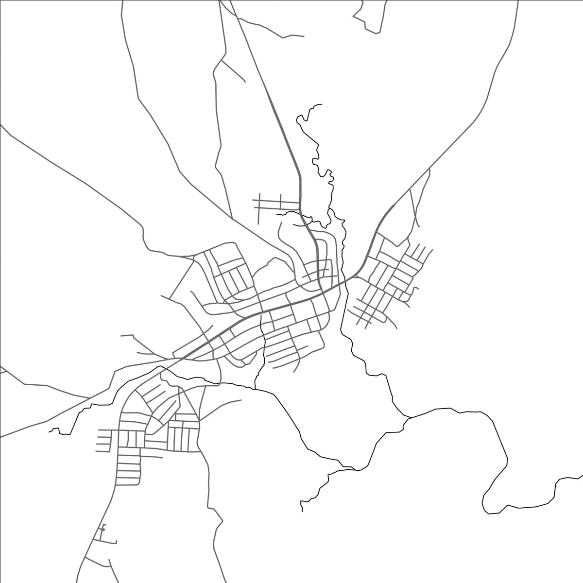ROAD MAP OF DABAT, ETHIOPIA BY MAPBAKES