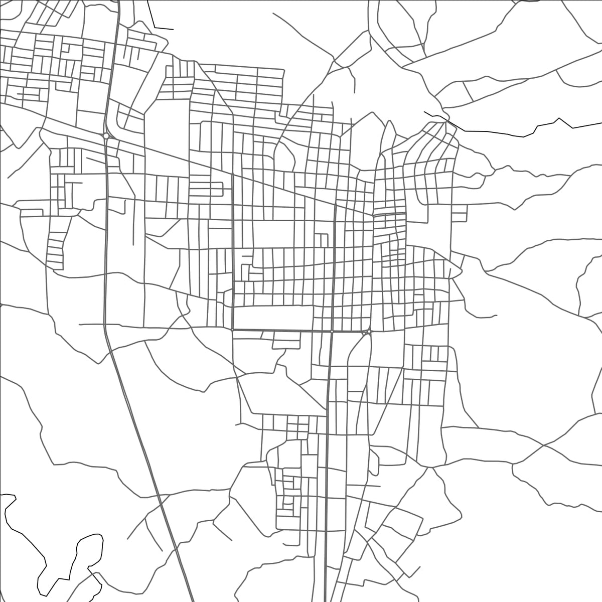 ROAD MAP OF DILA, ETHIOPIA BY MAPBAKES