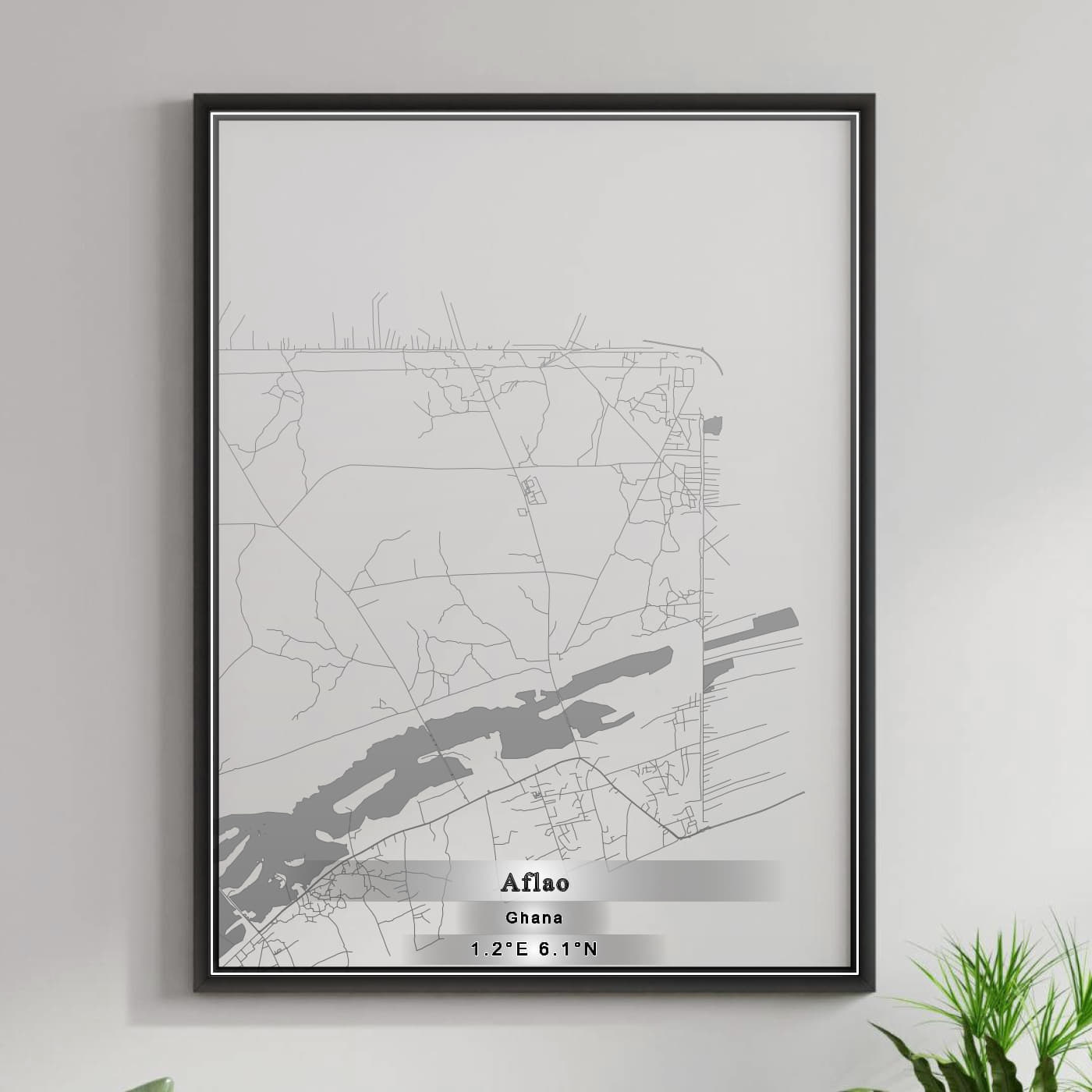 ROAD MAP OF AFLAO, GHANA BY MAPBAKES