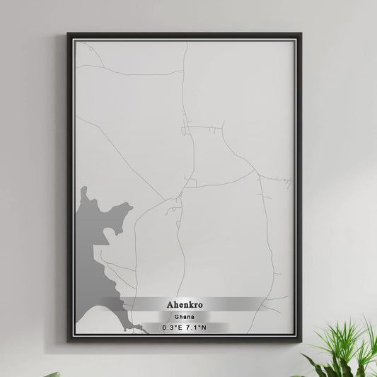 ROAD MAP OF AHENKRO, GHANA BY MAPBAKES