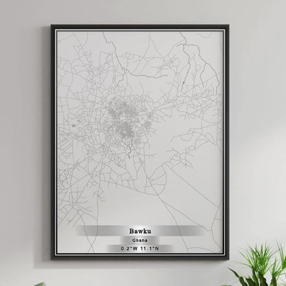 ROAD MAP OF BAWKU, GHANA BY MAPBAKES