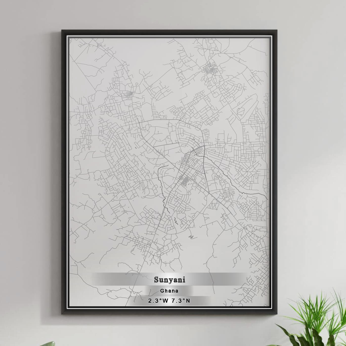 ROAD MAP OF SUNYANI, GHANA BY MAPBAKES