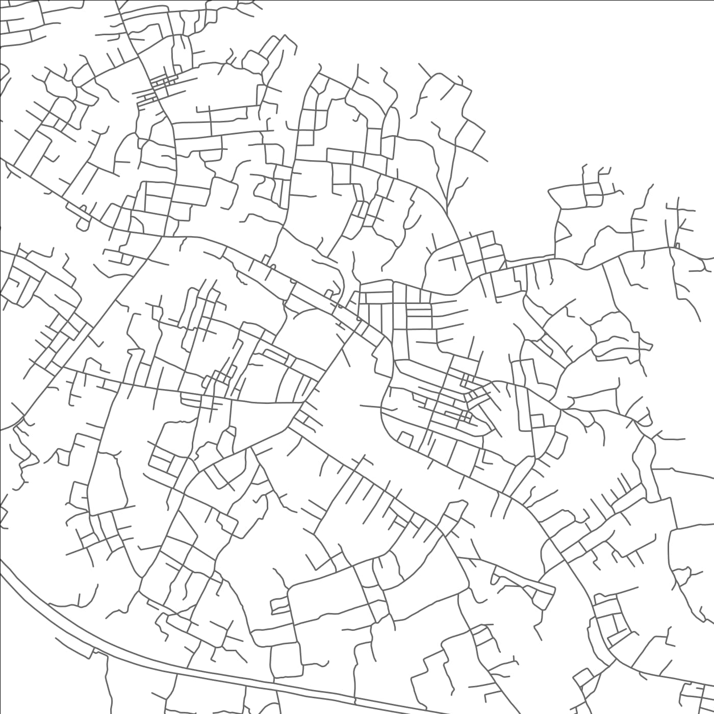 ROAD MAP OF NKAWKAW, GHANA BY MAPBAKES