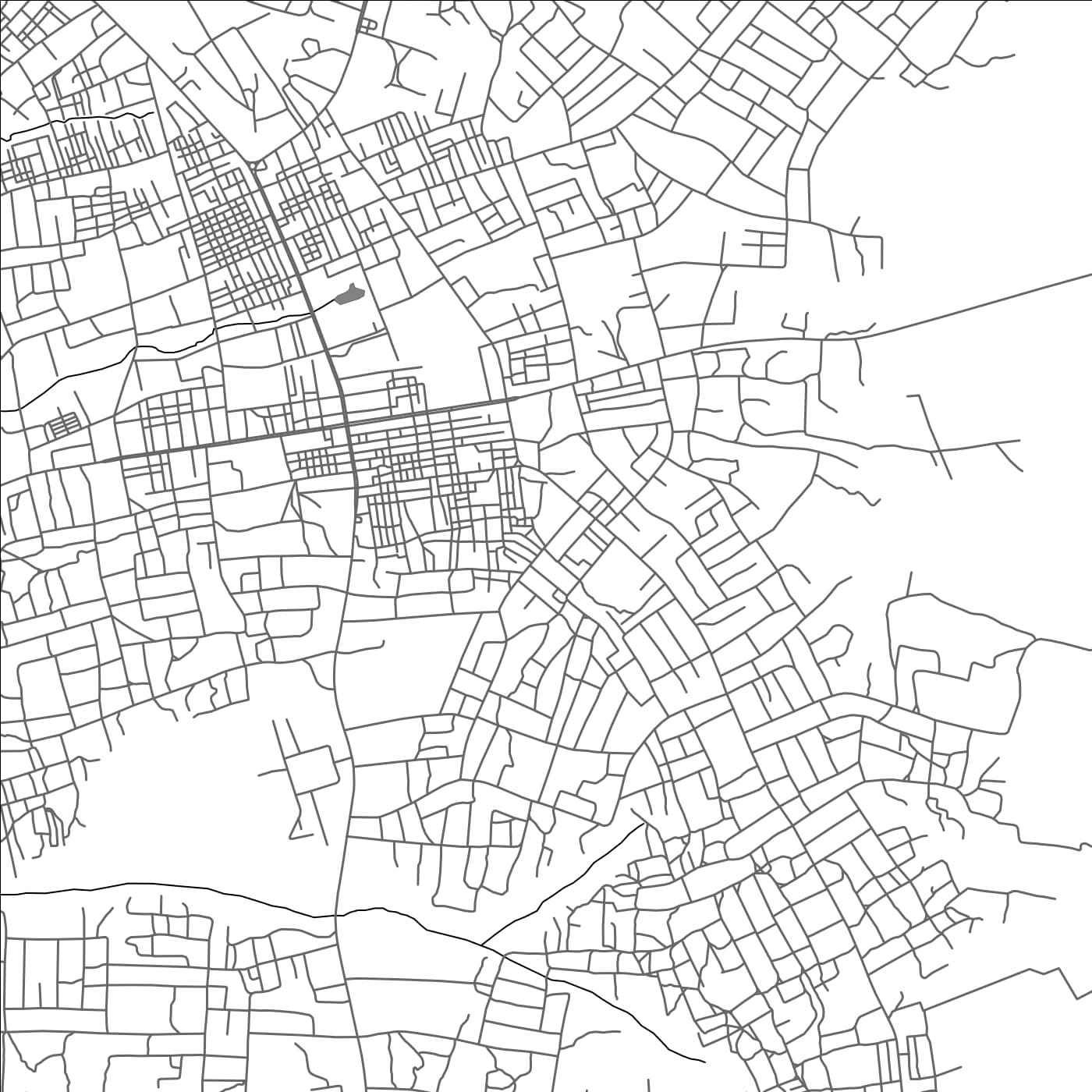 ROAD MAP OF TECHIMAN, GHANA BY MAPBAKES