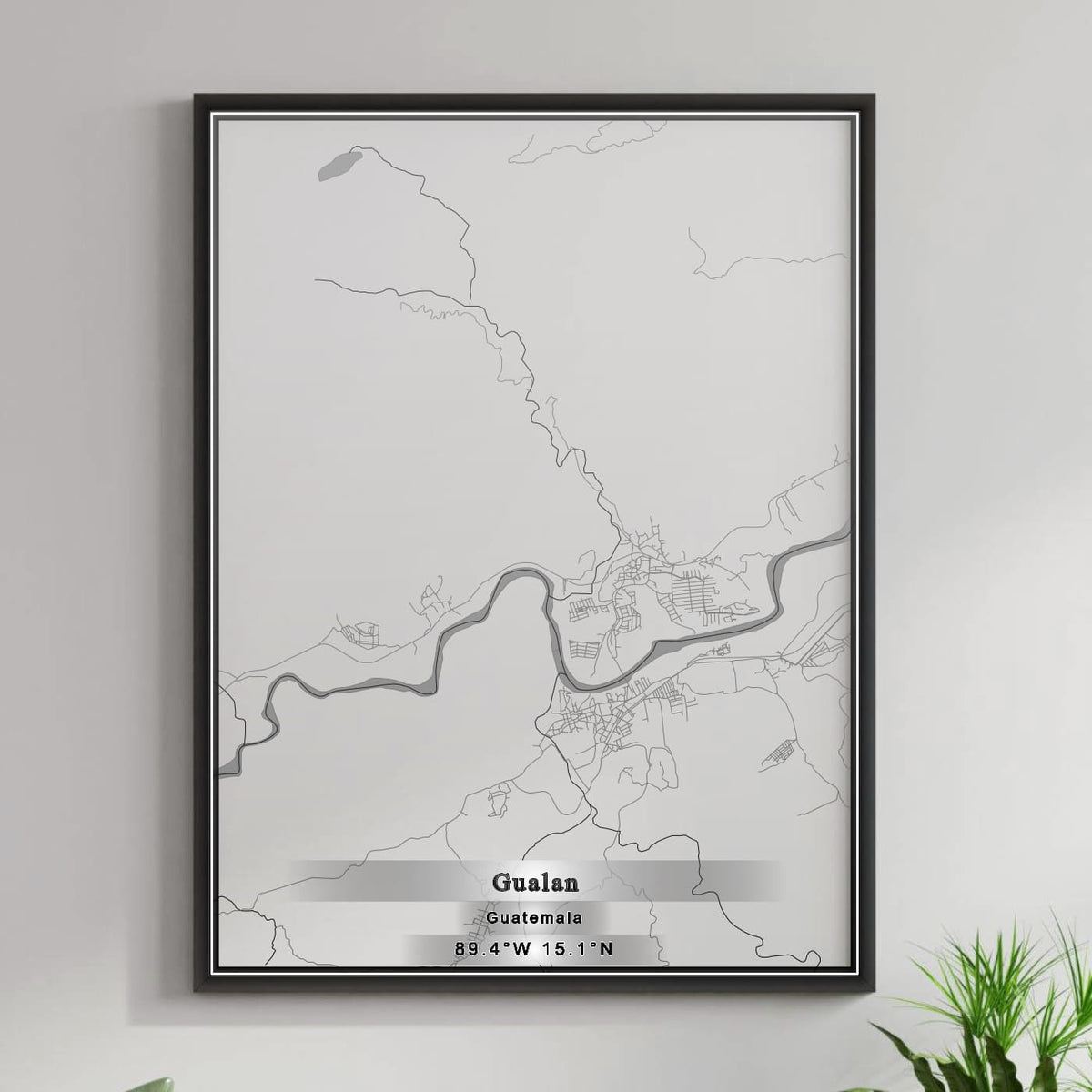 ROAD MAP OF GUALAN, GUATEMALA BY MAPBAKES