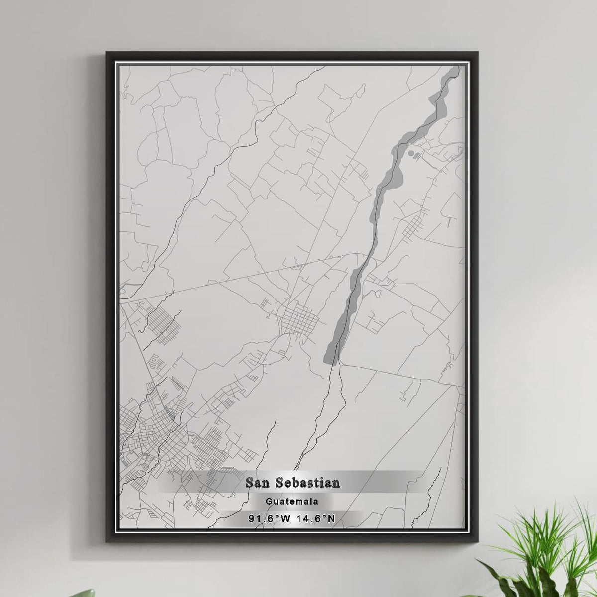 ROAD MAP OF SAN SEBASTIAN, GUATEMALA BY MAPBAKES
