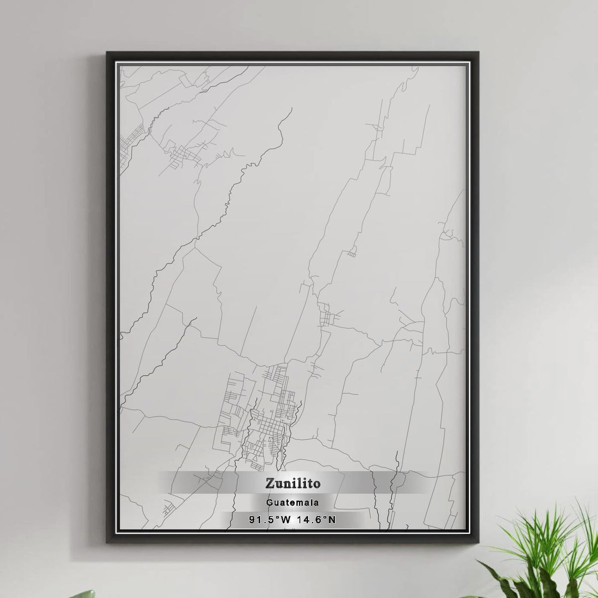 ROAD MAP OF ZUNILITO, GUATEMALA BY MAPBAKES