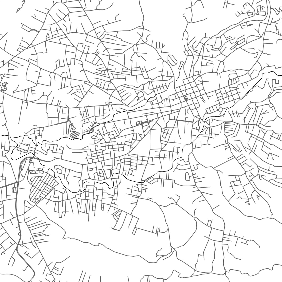 ROAD MAP OF HUEHUETENANGO, GUATEMALA BY MAPBAKES
