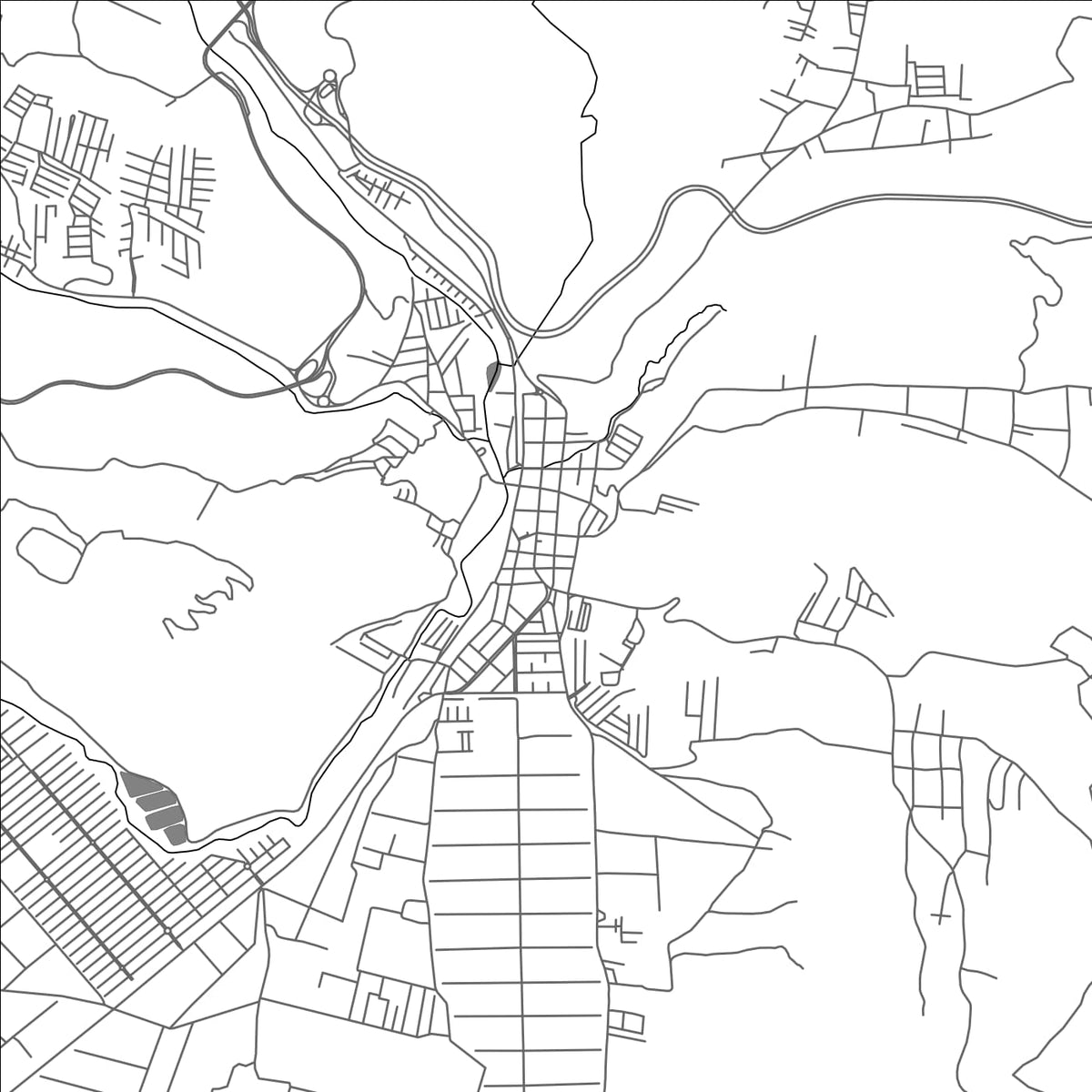 ROAD MAP OF VILLA CANALES, GUATEMALA BY MAPBAKES