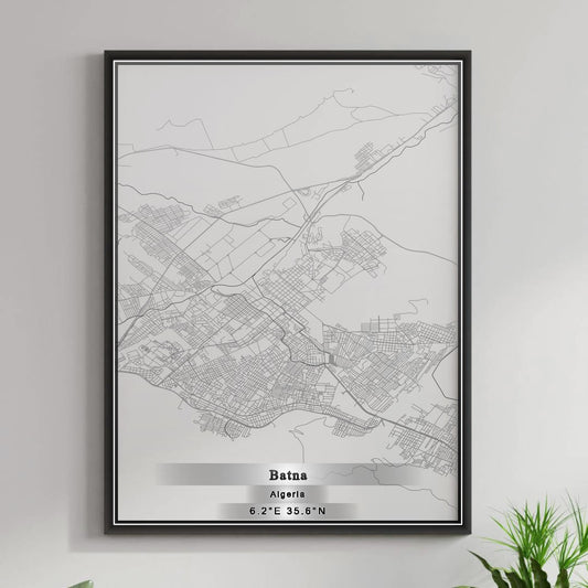 ROAD MAP OF BATNA, ALGERIA BY MAPBAKES