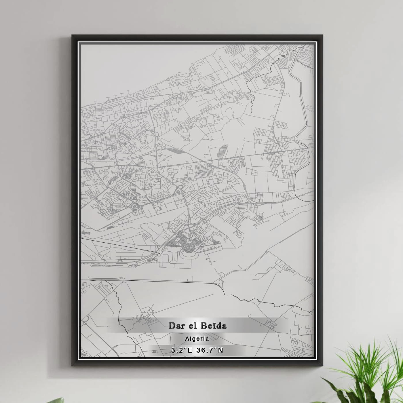 ROAD MAP OF DAR EL BEÏDA, ALGERIA BY MAPBAKES