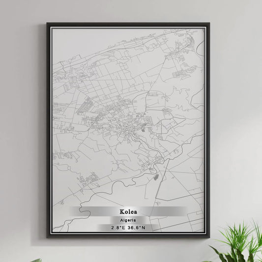 ROAD MAP OF KOLEA, ALGERIA BY MAPBAKES