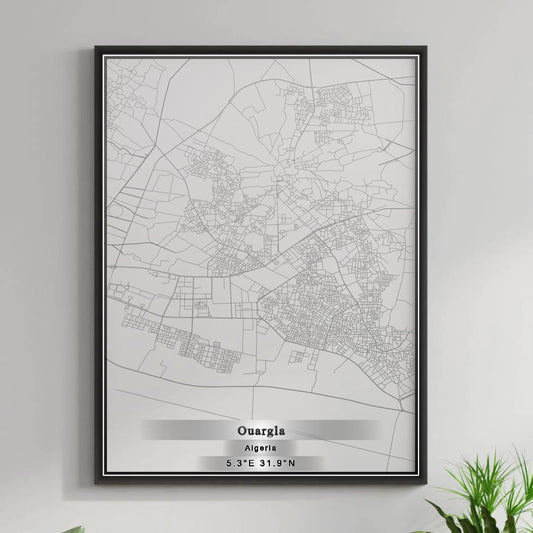 ROAD MAP OF OUARGLA, ALGERIA BY MAPBAKES