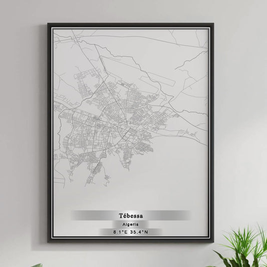 ROAD MAP OF TÉBESSA, ALGERIA BY MAPBAKES