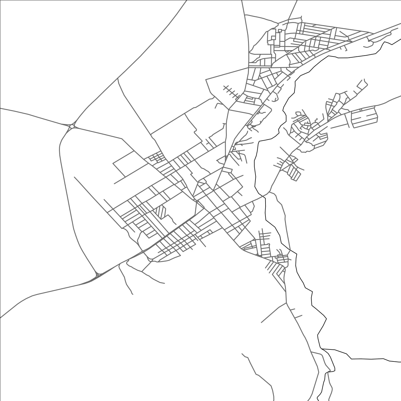 ROAD MAP OF HAMMAMET, ALGERIA BY MAPBAKES