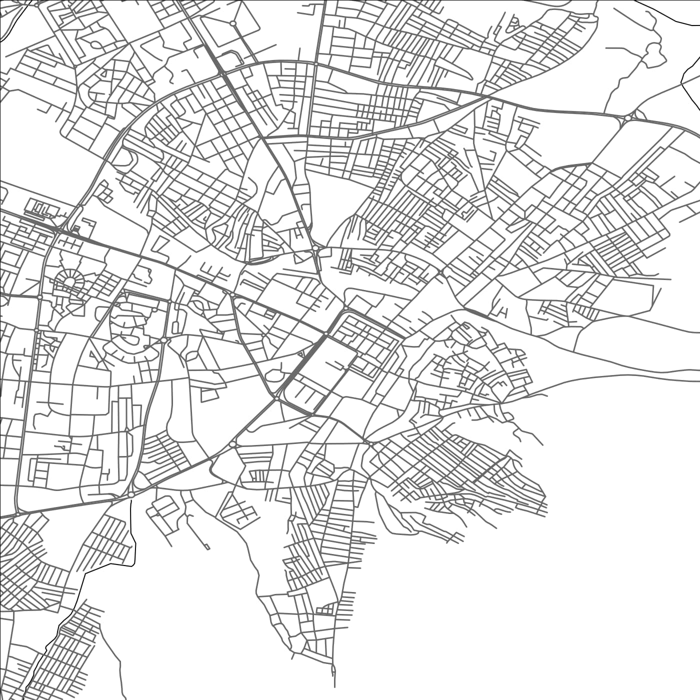 ROAD MAP OF TÉBESSA, ALGERIA BY MAPBAKES