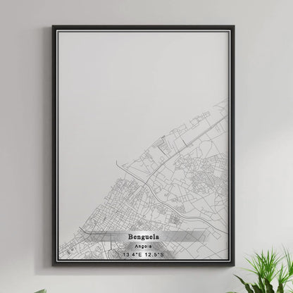 ROAD MAP OF BENGUELA, ANGOLA BY MAPBAKES