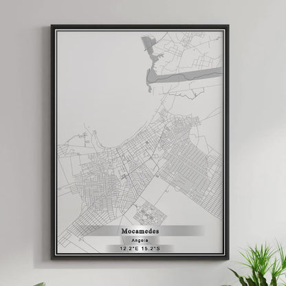 ROAD MAP OF MOCAMEDES, ANGOLA BY MAPBAKES