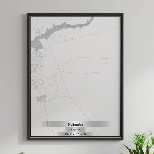 ROAD MAP OF NDJAMBA, ANGOLA BY MAPBAKES