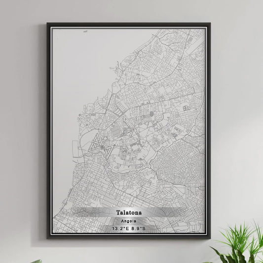 ROAD MAP OF TALATONA, ANGOLA BY MAPBAKES