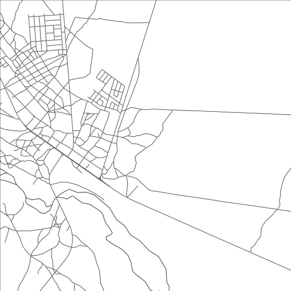 ROAD MAP OF CAHAMA, ANGOLA BY MAPBAKES