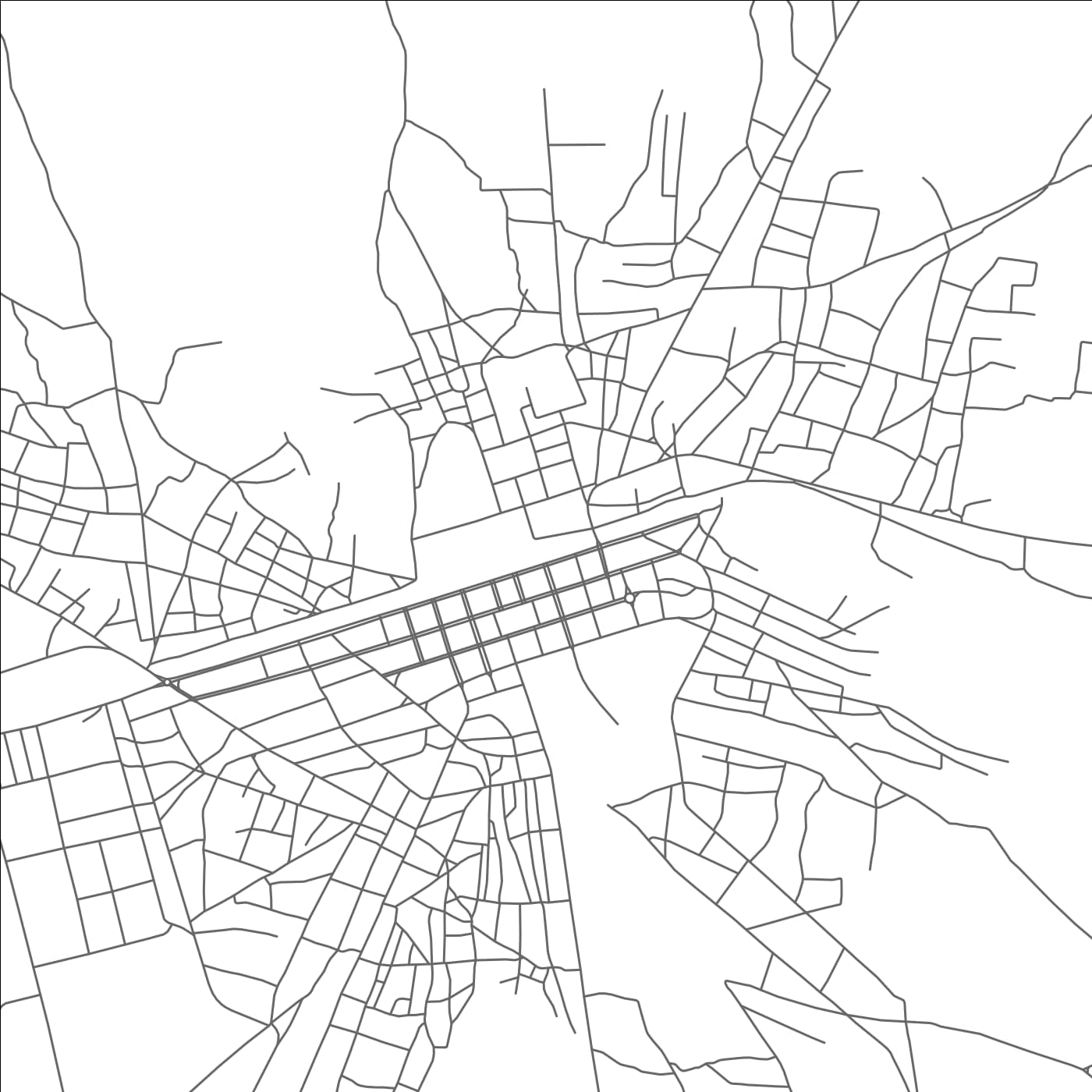 ROAD MAP OF LUAU, ANGOLA BY MAPBAKES