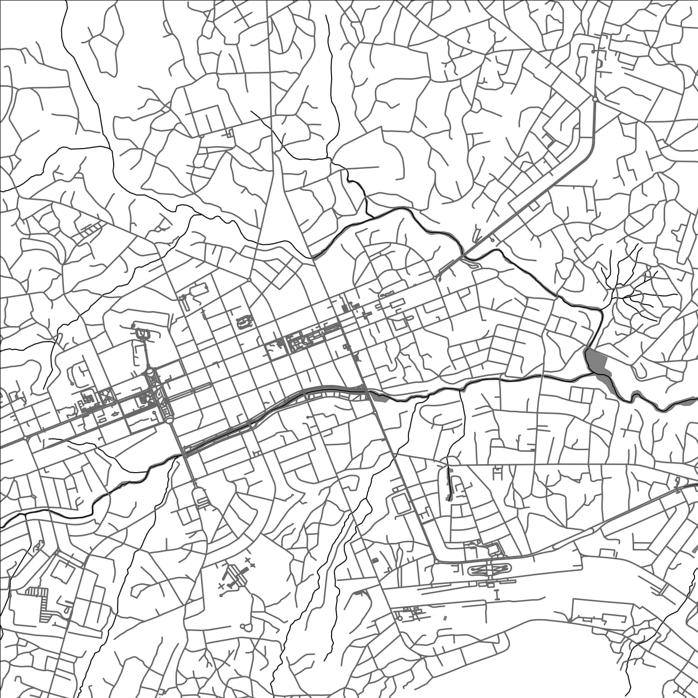 ROAD MAP OF LUBANGO, ANGOLA BY MAPBAKES