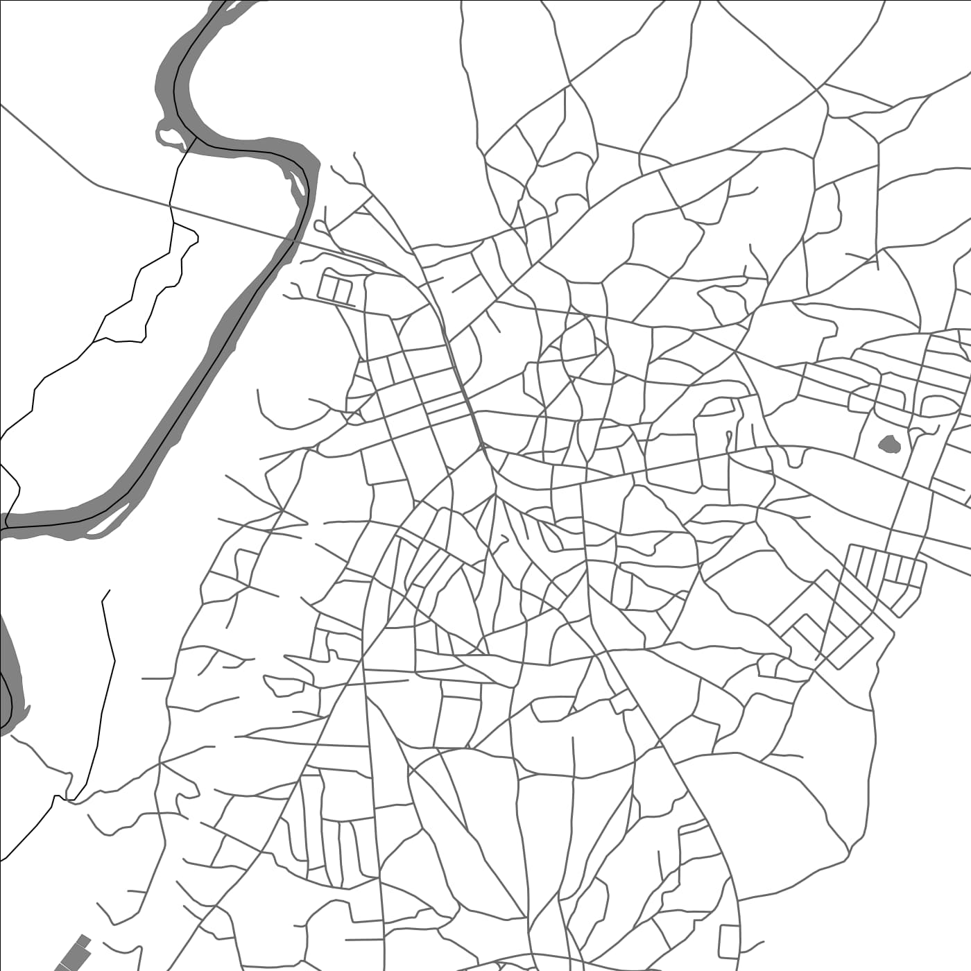 ROAD MAP OF XANGONGO, ANGOLA BY MAPBAKES